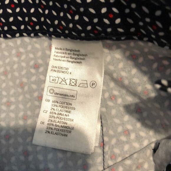 H&M Preppy Academia Retro Y2K Black White Red Office Cigarette Ankle Pants - Picture 6 of 10